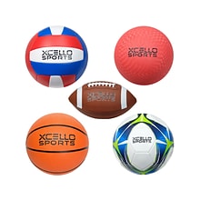 Xcello Sports Multisport 5-Ball Assortment Set, Assorted Colors (XS-Multi-Sport-5Ball-Asst)