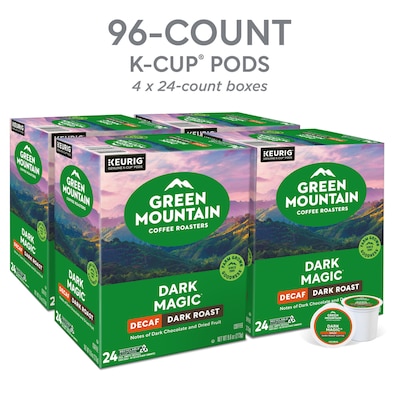 Green Mountain Dark Magic Decaf Coffee Keurig® K-Cup® Pods, Dark Roast, 96/Carton (504067)