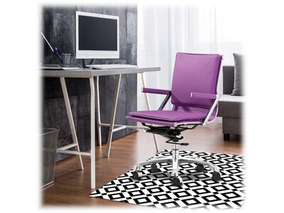 Deflect-O FashionMat Black Diamond Hard Floor Chair Mat, Low-Pile, Black/White (CM3540BD)