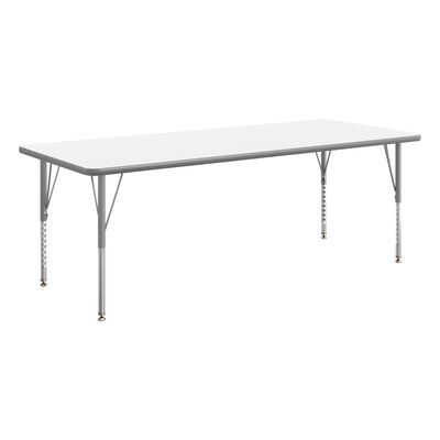 Flash Furniture Wren Rectangular Activity Table, 72 x 30, Height Adjustable, White Top/Silver Frame (XUA3072RECWHTP)
