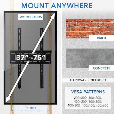 Mount-It! Tilt Wall TV Mount, 165 lbs. Max (MI-1377)