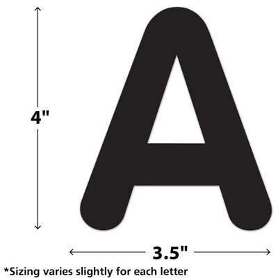 Teacher Created Resources 4 Self-Adhesive Letters and Numbers, Black, 108/Pack (TCR9640)