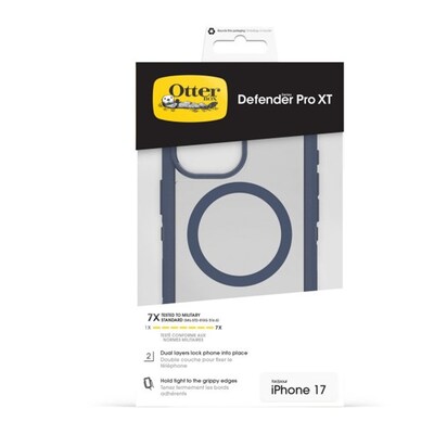 OtterBox Defender Series Pro XT MagSafe Phone Case for Apple iPhone 17, Shock Absorbing, Baby Blue Clear (77-98438)