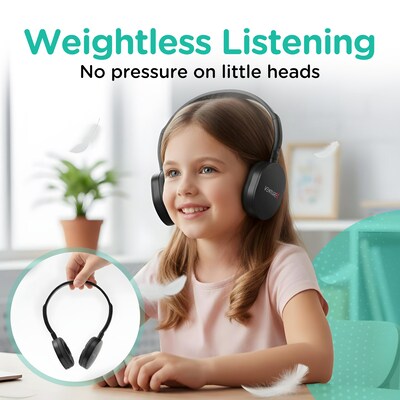 VentureX K22 3.5mm Kids Learning Stereo Phone & Computer Headphone, Black (VHPK22)