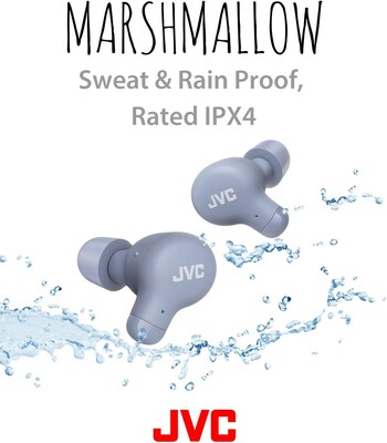 JVC Marshmallow True Wireless Earbuds, Bluetooth, Blue (HAA18TA)