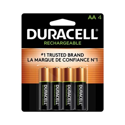 Duracell AA NiMH Battery, rechargeable, 4/Pack (DX1500B4N001