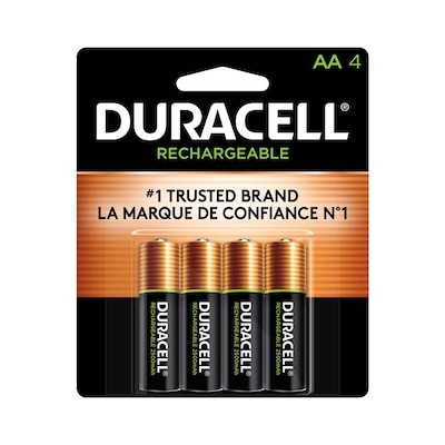 Duracell AA NiMH Battery, rechargeable, 4/Pack (DX1500B4N001