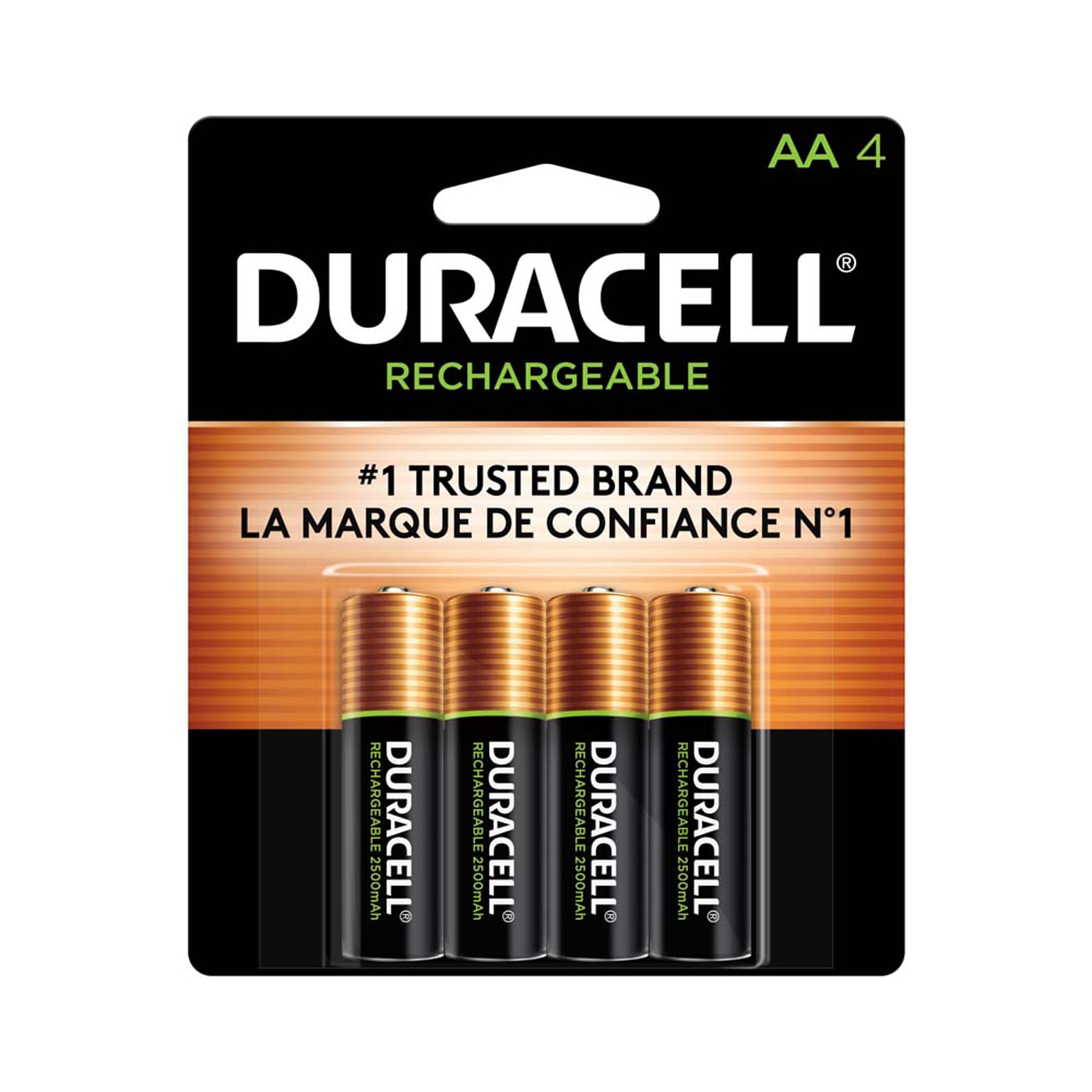 Duracell AA NiMH Battery, rechargeable, 4/Pack (DX1500B4N001)