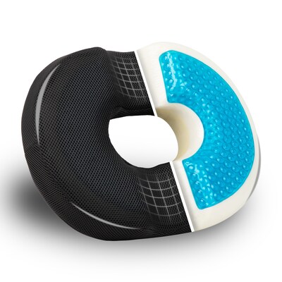 Mind Reader Ergonomic Memory Foam Seat Cushion with Cooling Core, Black (DOSEATCG-BLK)