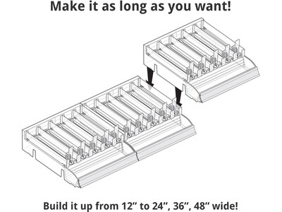 Azar 3.5" x 12" Pegboard 5-Compartment Cosmetic Tray with Tester Tray, Clear, 2/Pack (225840-TESTER-SHORT-2PK)