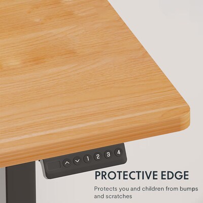 FlexiSpot ET155E 48"W Electric Rectangular Adjustable Standing Desk, Maple/Gray (4SPL-S09010074)