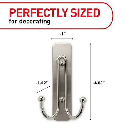 Command Large Bathroom Hook, Satin Nickel, (BATH36-SN-ES)