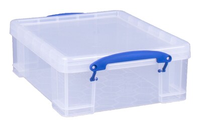Really Useful Box 8.56 Quart Storage Box with Latching Lid, Plastic, Clear (8.1L CL)