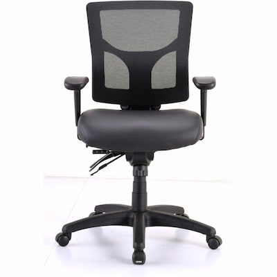 Lorell Conjure Ergonomic Vinyl Swivel Midback Office Chair, Black (LLR62041)