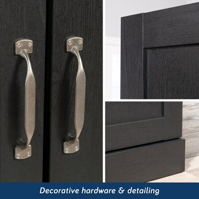 Sauder Select 71"H Storage Armoire, 2 Drawers, Raven Oak (446895)