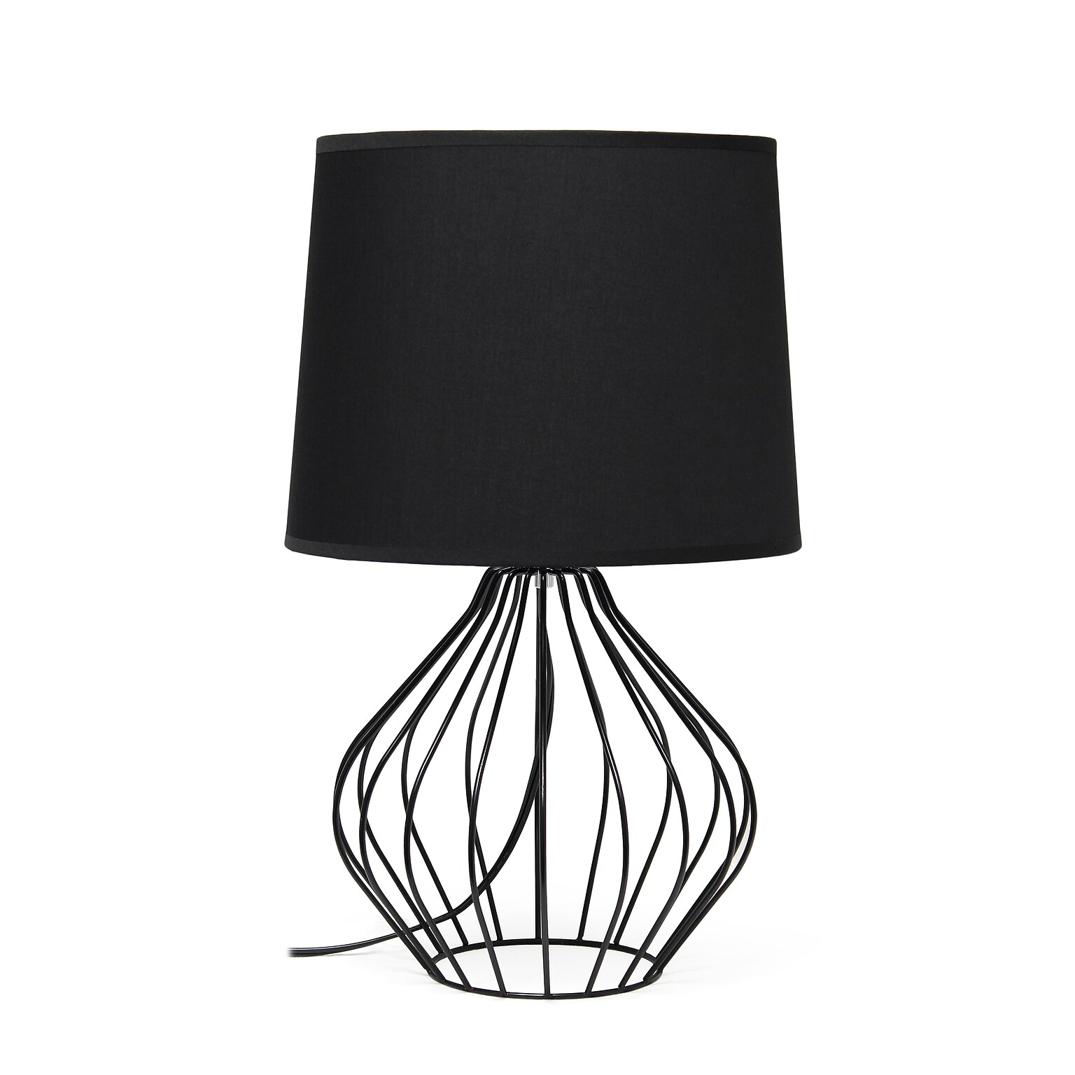 Simple Designs Geometrically Wired Table Lamp, Black (LT2086-BOB)
