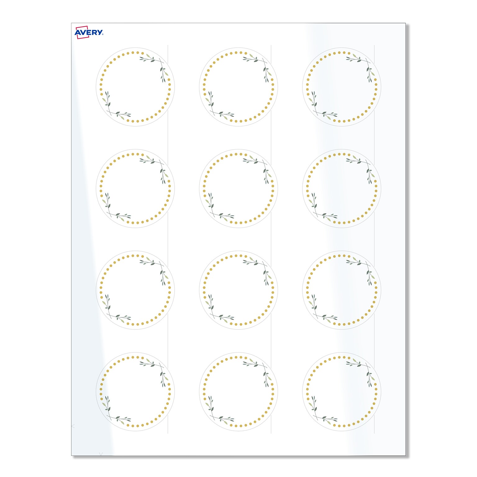 Avery Laser/Inkjet Circle Multipurpose Labels, 2 Dia., White, 120/Pack (S00-D2T)