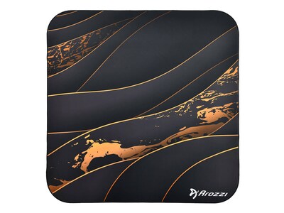 Arozzi ZONA Quattro Collection Carpet & Hard Floor Chair Mat, Black/Gold (AZ-ZONA-QTRO-BKGD)