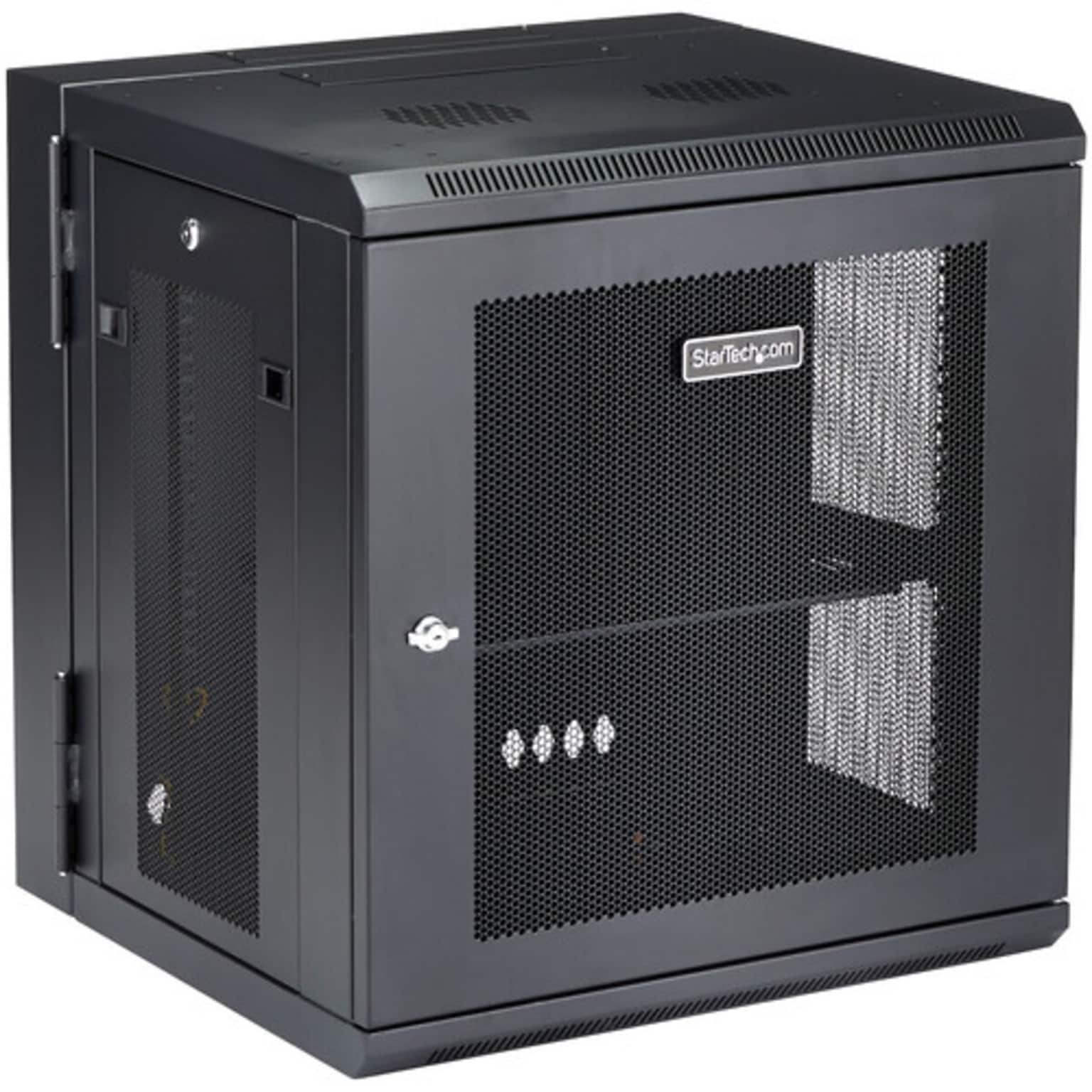 StarTech Network Rack Enclosure 19 Cabinet, Black (RK12WALHM)