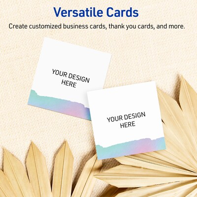 Avery Watercolors Design Matte Blank Card, White, 90/Pack (S00-F3Y)