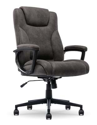 Serta Comfort Eco Ergonomic Velvet Fabric Swivel Executive Chair, Brown (CCHR10006D)