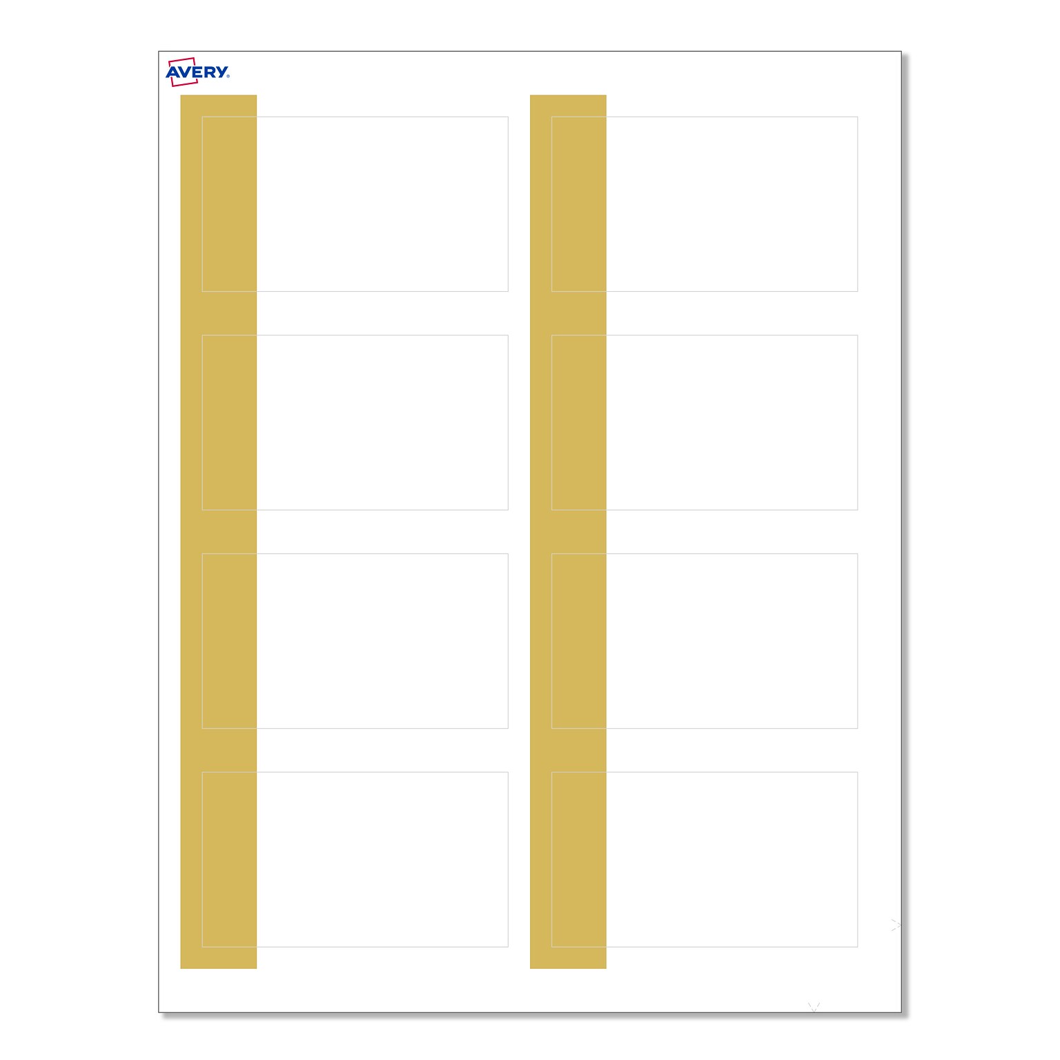 Avery Dipped Gold Edge Matte Blank Card, White, 80/Pack (S00-D1S)