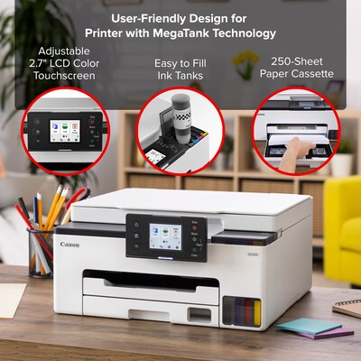 Canon MAXIFY GX1020 Wireless Color Inkjet Printer, All-In-One Supertank, Print, Scan, Copy (GX1020)