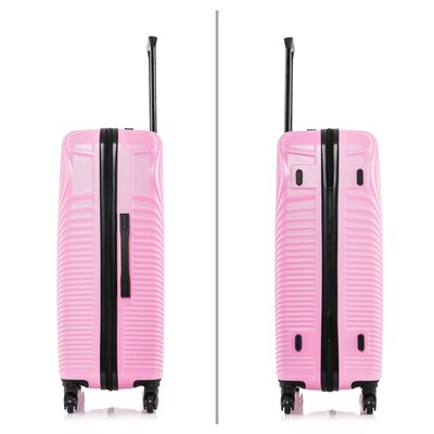DUKAP INCEPTION 3-Piece Hardside Spinner Carry-On Luggage Set, TSA Checkpoint Friendly, Pink (DKINCSML-PNK)