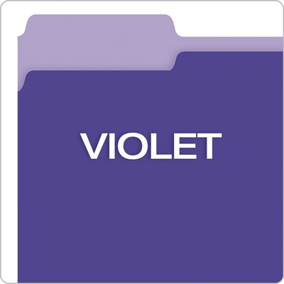 Pendaflex Recycled File Folder, 1-Tab, Assorted, Letter Size, Violet, 100/Box (4210 1/3 VIO)