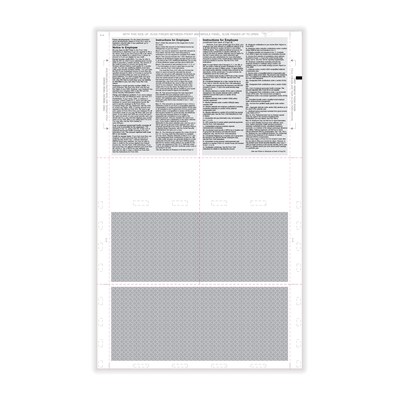 ComplyRight 2024 W-2 Tax Form, 1-Part, 4-Up, Copy B, C, 2, or Extra, 500/Pack (PS1287)