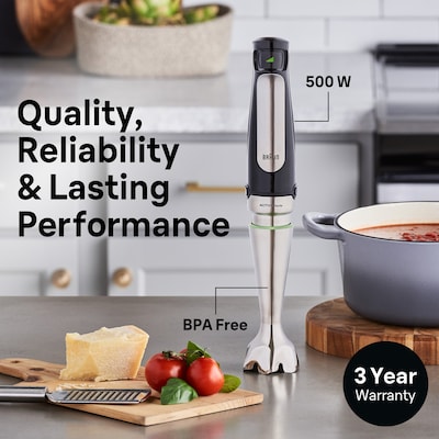 Braun MultiQuick 7077 Hand Blender & Food Processor Kit, Stainless Steel (MQ7077X)