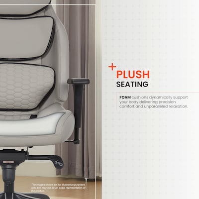 Sharper Image Algrove Comfort-X Ergonomic Swivel Executive Massage Chair, Gray/Black (60117-GRYBLK)