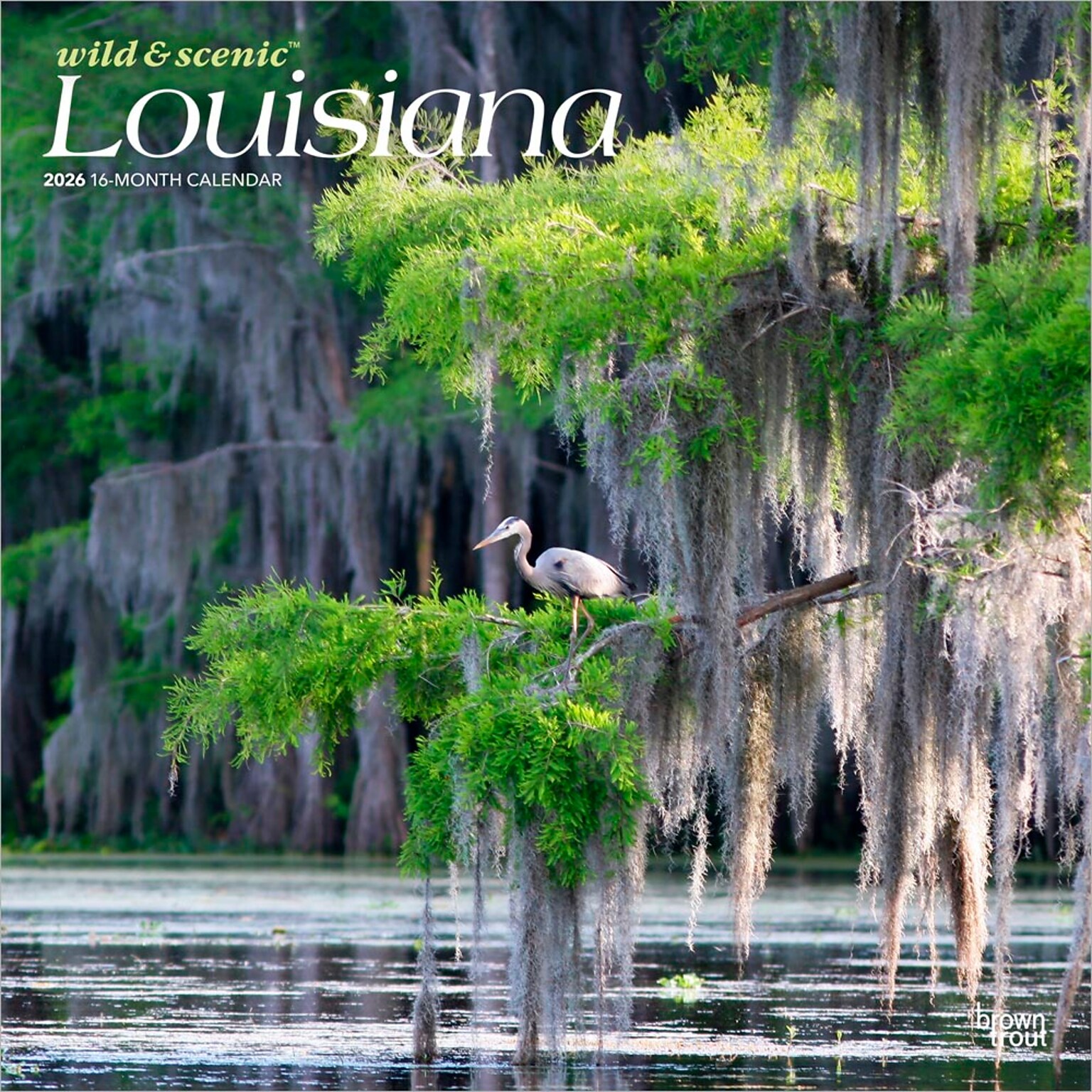 2026 BrownTrout Louisiana Wild & Scenic 12 x 12 Monthly Wall Calendar (9798330704408)