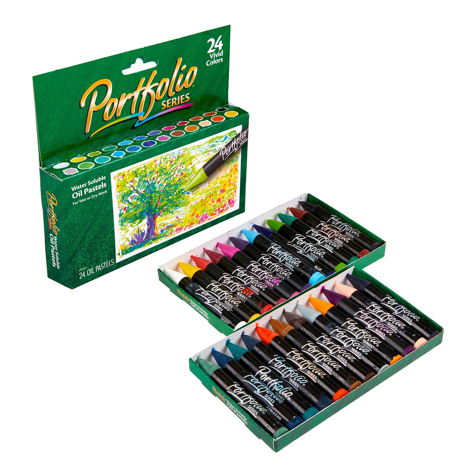Crayola Portfolio Series Oil Pastels, Assorted Colors, 24/Box (52-3624)