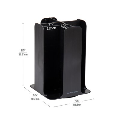 Mind Reader 4-Compartment Cup and Lid Carousel Coffee Countertop Organizer, Black (CDISP-BLK)