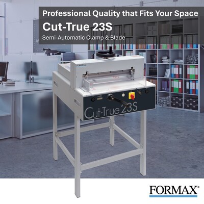Formax Cut-True 23S 16.9 Semi-Automatic Electric Guillotine Paper Cutter with LED Laser Line, Gray (Cut-True 23S)