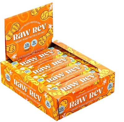 Raw Rev Gluten Free Creamy Penut Butter & Sea Salt Protein Bar, 1.6 oz., 12 Bars/Box (RR-S-PBSS-1)