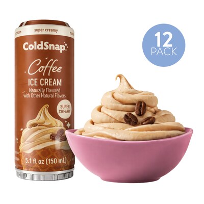 ColdSnap Premium Coffee Ice Cream Mix, Single Serve Pods, 12 Pods/Pack, COLDSNAP MACHINE REQUIRED (600089)