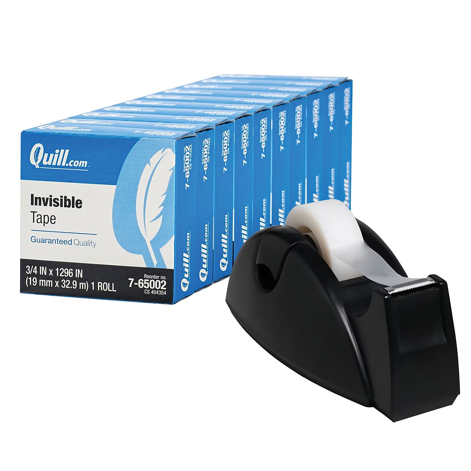 Quill Invisible Tape, 10 Rolls & Desktop Tape Dispenser - Special Offer!