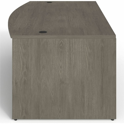 Lorell Prominence 2.0 72" W Bowfront Left-Pedestal Desk, Gray Elm Surface (LLRPD4272LSPBGE)