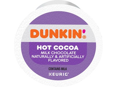 Dunkin' Milk Chocolate Hot Cocoa, Keurig K-Cup Pod, 22/Box, 4 Boxes/Carton (611247377215CT)