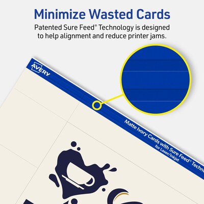 Avery Matte General Use Blank Cards, Ivory, 30/Pack (95337)