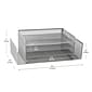 Mind Reader Network Collection 6 Compartment Front Loading Letter Tray with Side Storage, Silver Wire Mesh (4TSIDE2-SIL)