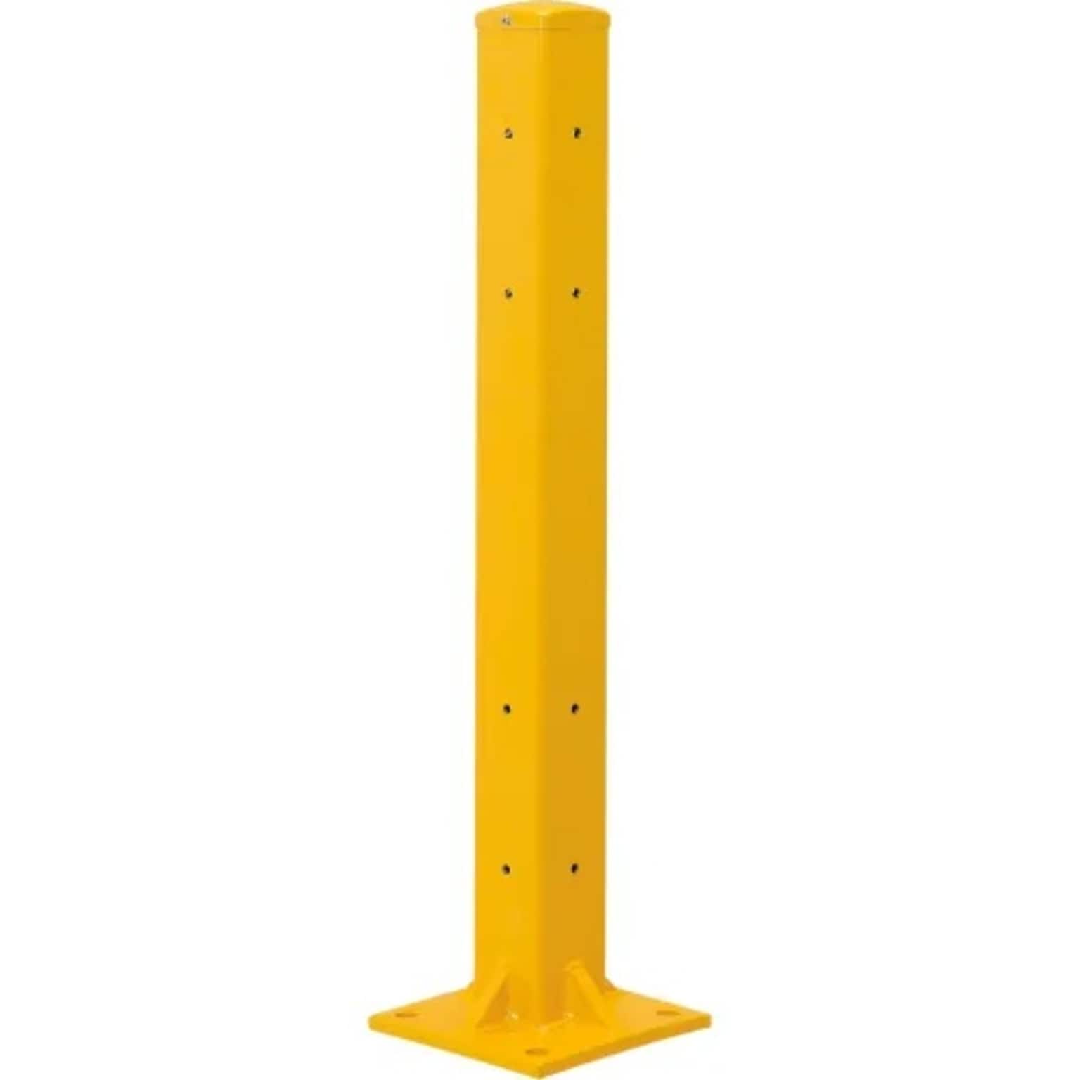 Global Industrial Guard Rail Post for Double Rail, 42H, Yellow (436732)
