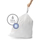 simplehuman 1.6 Gallon Trash Bag, Low Density, 1.2 mil, White, 360 Bags/Box (CW0251)