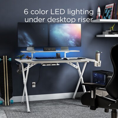 Emerge Vizon 47"W Gaming Desk, White (60986)