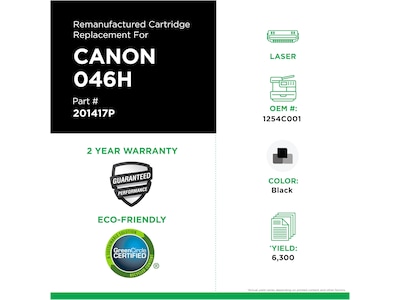 Clover Imaging Group Remanufactured Black High Yield Toner Cartridge Replacement for Canon 046H (1254C001)