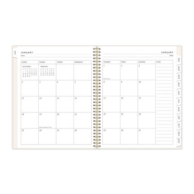 2026 Blue Sky Bespoke Letterpress Cream Hearts 8.5" x 11" Calendar Year Weekly & Monthly Planner, Plastic Cover (156227)
