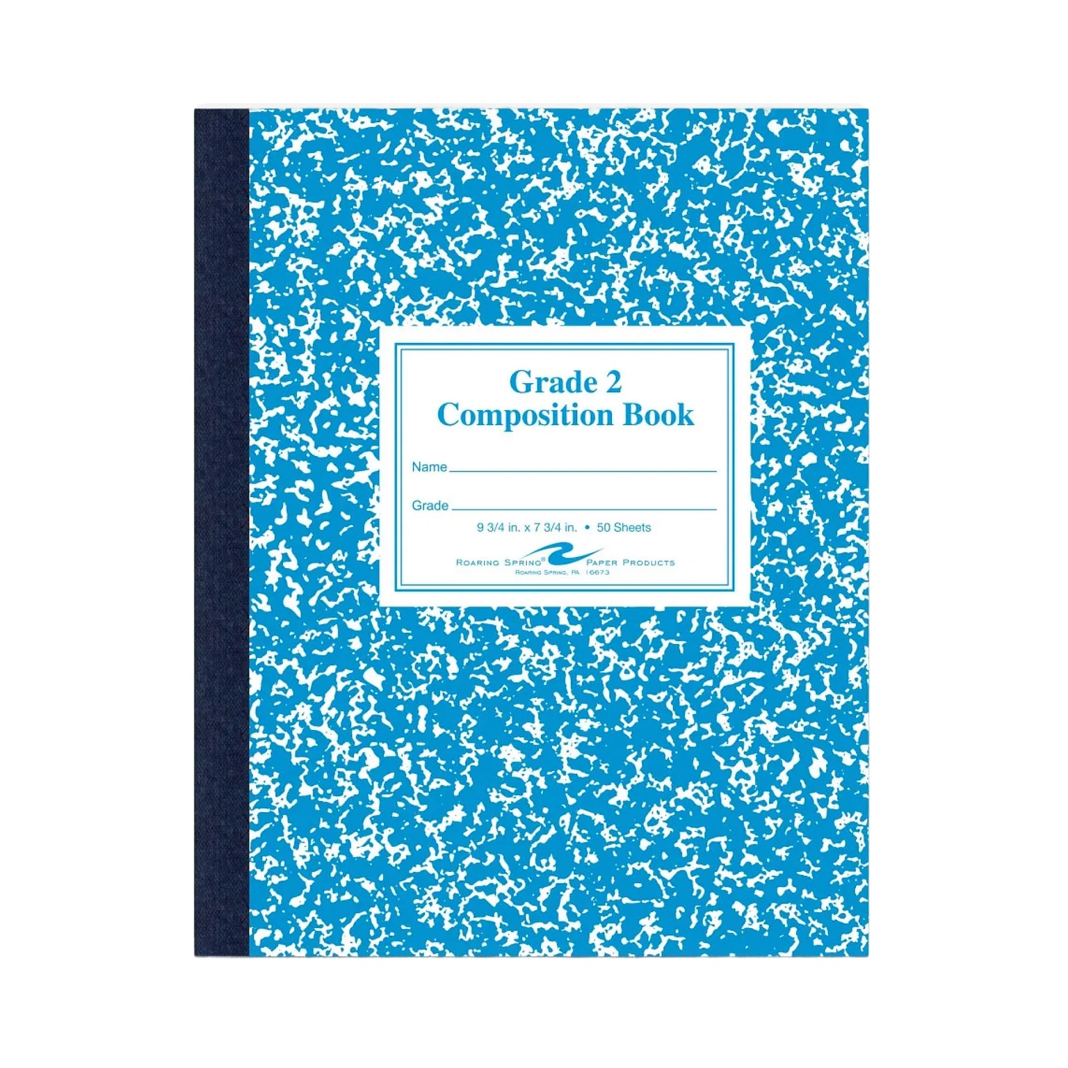 Roaring Spring Paper Products Composition Notebooks, 7.75 x 9.75, Wide Ruled, 50 Sheets, Blue (ROA77921)