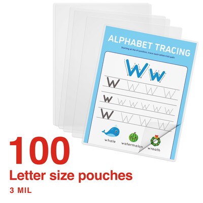 Staples Thermal Laminating Pouches, Letter Size, 3 Mil, 100/Pack (ST61981)